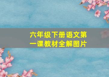 六年级下册语文第一课教材全解图片