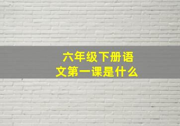 六年级下册语文第一课是什么