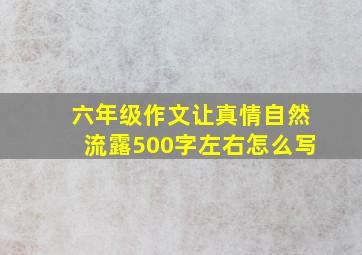 六年级作文让真情自然流露500字左右怎么写