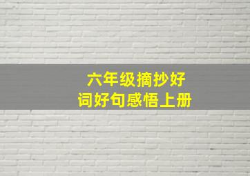 六年级摘抄好词好句感悟上册