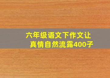 六年级语文下作文让真情自然流露400子