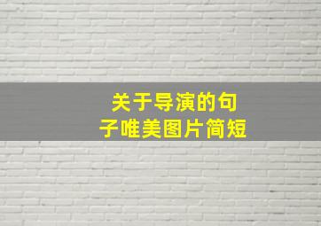 关于导演的句子唯美图片简短