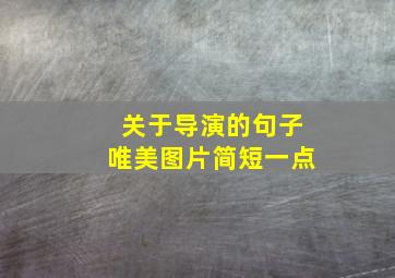 关于导演的句子唯美图片简短一点