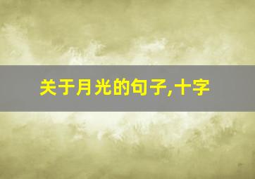 关于月光的句子,十字