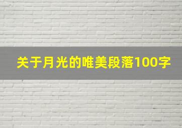 关于月光的唯美段落100字