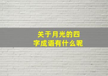 关于月光的四字成语有什么呢