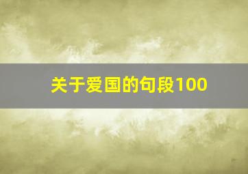 关于爱国的句段100