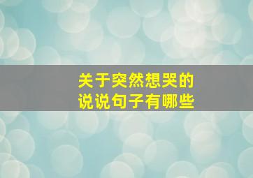 关于突然想哭的说说句子有哪些