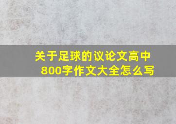 关于足球的议论文高中800字作文大全怎么写