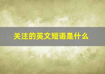 关注的英文短语是什么