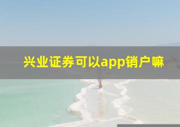 兴业证券可以app销户嘛