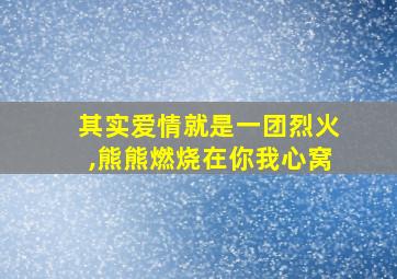 其实爱情就是一团烈火,熊熊燃烧在你我心窝