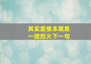 其实爱情本就是一团烈火下一句