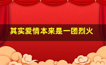 其实爱情本来是一团烈火