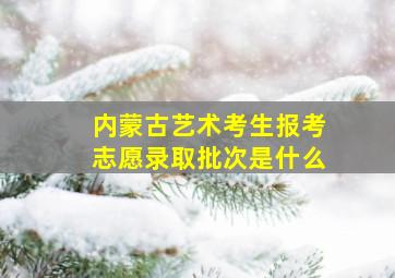 内蒙古艺术考生报考志愿录取批次是什么