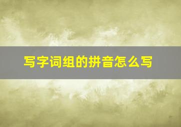 写字词组的拼音怎么写