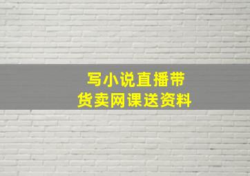 写小说直播带货卖网课送资料