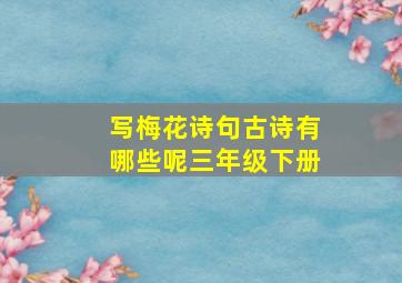 写梅花诗句古诗有哪些呢三年级下册