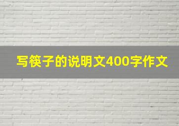 写筷子的说明文400字作文