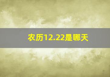 农历12.22是哪天