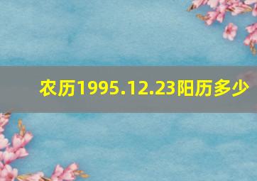 农历1995.12.23阳历多少