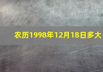 农历1998年12月18日多大