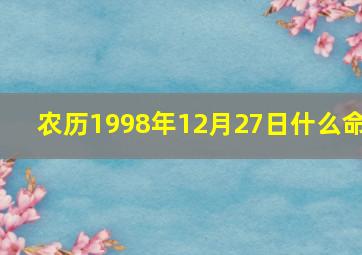 农历1998年12月27日什么命