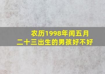 农历1998年闰五月二十三出生的男孩好不好