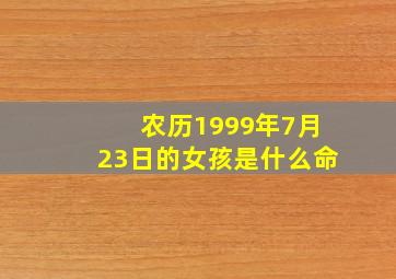 农历1999年7月23日的女孩是什么命