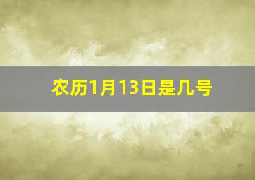 农历1月13日是几号