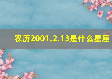 农历2001.2.13是什么星座