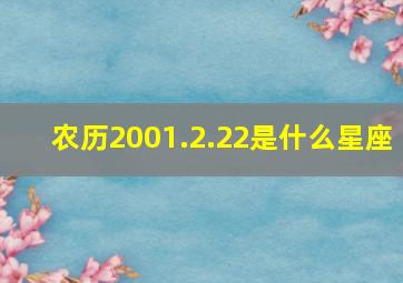 农历2001.2.22是什么星座