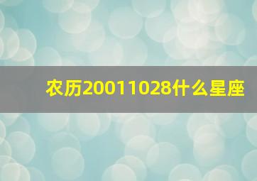 农历20011028什么星座