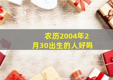 农历2004年2月30出生的人好吗