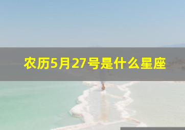 农历5月27号是什么星座