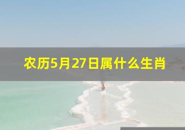 农历5月27日属什么生肖