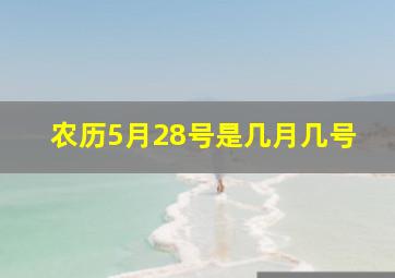 农历5月28号是几月几号