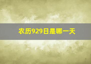 农历929日是哪一天