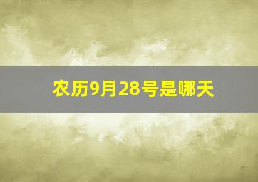 农历9月28号是哪天