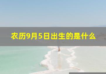 农历9月5日出生的是什么