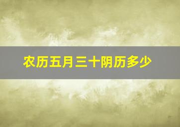 农历五月三十阴历多少