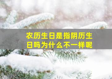 农历生日是指阴历生日吗为什么不一样呢