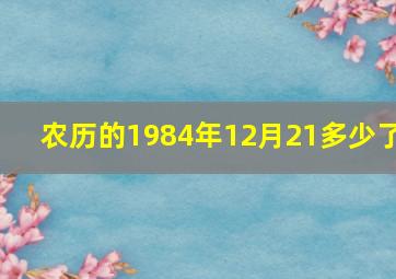 农历的1984年12月21多少了