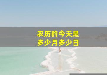 农历的今天是多少月多少日