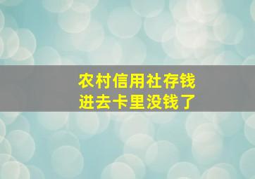 农村信用社存钱进去卡里没钱了