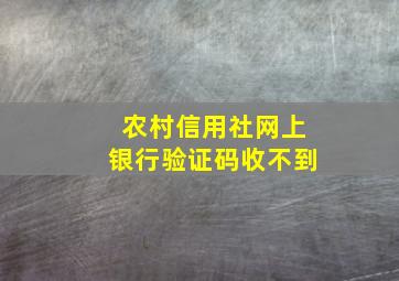 农村信用社网上银行验证码收不到