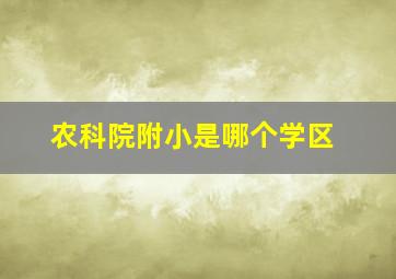 农科院附小是哪个学区