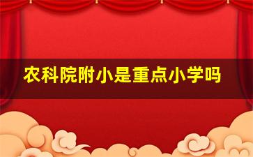 农科院附小是重点小学吗