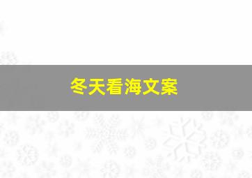 冬天看海文案