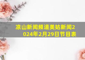 凉山新闻频道美姑新闻2024年2月29日节目表